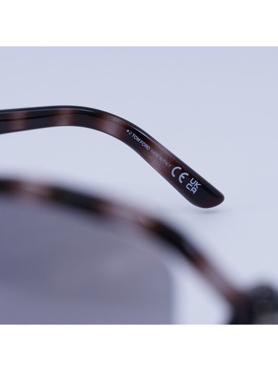 Tom Ford Bettina FT1068 55C Sunglasses Gradient Grey Havana Geometric Frame main image 4
